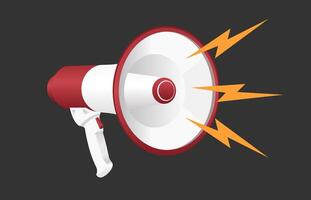 Megaphone with loudspeaker. Simple and cool red megaphone illustration vector