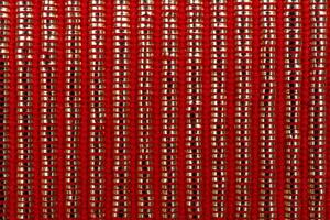 Abstract vertical red and golden lines background. photo