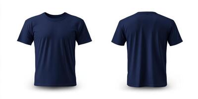 Discover and explore this incredibly versatile plain navy blue tshirt mockup, which is absolutely perfect for casual wear as well as for showcasing design presentations in a professional manner photo
