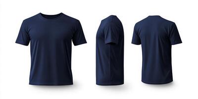 This incredibly versatile navy blue tshirt mockup serves as the ideal choice for showcasing a diverse range of casual designs, making it perfect for both retail display and advertising campaigns photo