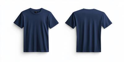 This stylish navy blue tshirt mockup is perfect for showcasing casual designs and effectively advertising your apparel brand with a versatile cotton template for a polished presentation photo