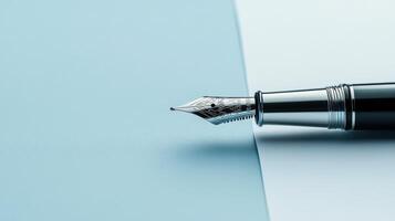 Experience the harmonious blend of elegance and functionality with a beautifully crafted fountain pen on premium notepaper, inspiring creativity and planning in the business world photo