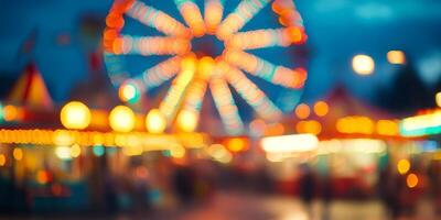 A vibrant amusement park, filled with dazzling lights and thrilling attractions, creates a captivating evening atmosphere that delights all visitors who come to experience its magic photo