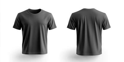 This mockup features a classic black tshirt design with front and back views, ideal for showcasing apparel branding and ensuring your unique designs stand out in presentations and marketing photo