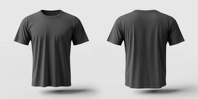This versatile basic tshirt mockup, which showcases both front and back views of the shirt, is ideal for effectively displaying designs or promoting brands on cotton apparel, enhancing visibility photo