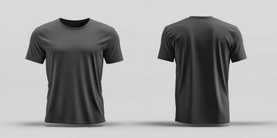 This versatile tshirt mockup features a stylish wrinkled design, ideal for casual wear and sports, with clear front and back views for optimal display and effective design showcase photo