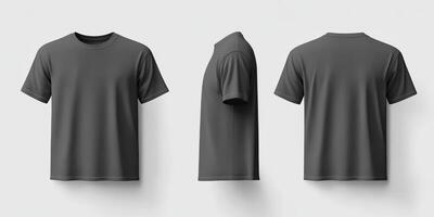 This versatile black tshirt mockup showcases a classic and timeless design, making it ideal for clothing line presentations and creative apparel illustrations presented in numerous stylish formats photo