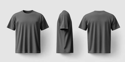 This is a versatile and incredibly stylish dark tshirt mockup that effectively showcases a wrinkled texture along with a classic design ideal for casual wear and daily styling needs photo