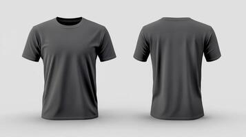 This is a versatile gray tshirt mockup that elegantly showcases both the front and back views, making it an ideal choice for effectively presenting a variety of casual apparel designs photo