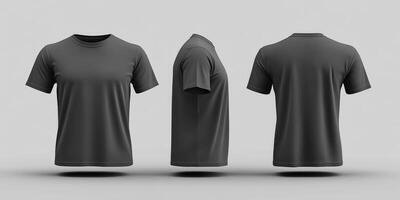This is a stylish and sleek black tshirt mockup that beautifully showcases a wrinkled tank top design. It is ideal for use in apparel branding and presentations to highlight your clothing line photo