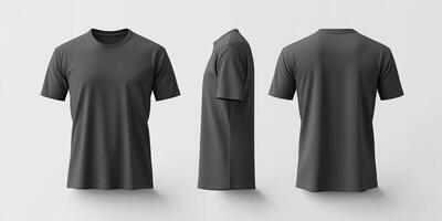 This versatile grey tshirt mockup showcases various angles, making it an ideal choice for presenting unique apparel designs intended for casual wear, branding efforts, and promotional campaigns photo