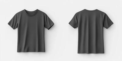 This is a stylish mockup of a basic tshirt that effectively showcases both the front and back views of the garment. It is perfect for various applications in apparel design and branding needs photo