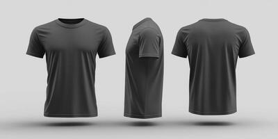 This is a versatile and highquality mens cotton tshirt mockup that showcases not only the front view but also the side and back views, making it ideal for both branding and apparel design purposes photo
