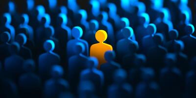 This image vividly illustrates the distinctive journey of discovering the ideal candidate amid a vast sea of potential hiring opportunities, showcasing the intricate process involved in recruitment photo