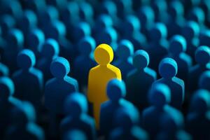 This visual representation illustrates the recruitment process, highlighting a standout candidate among many applicants in the challenging quest to find ideal talent during hiring photo