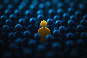 This image symbolizes the hiring process, highlighting a standout candidate among a diverse group, representing vital aspects of talent acquisition essential for organizational growth and success photo