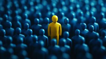 This visual representation of the recruitment process showcases a standout candidate amidst a sea of figures. It symbolizes the ongoing search for unique and exceptional talent within the workforce photo