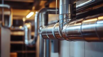 Discover the latest in advanced HVAC systems that feature robust steel pipes along with cuttingedge ventilation solutions designed to ensure efficient heating and cooling in contemporary buildings photo