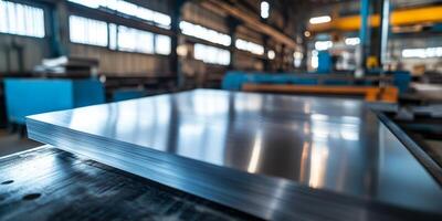 Stainless steel sheets undergo meticulous processing in a highly advanced, modern factory, showcasing the incredible precision and scale typical of todays evolving metalworking industry photo