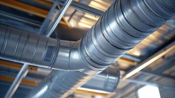 This advanced HVAC system is equipped with durable steel ducts, ensuring highly effective heating and cooling processes suitable for both industrial and residential environments and applications photo