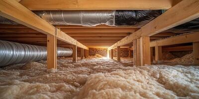 This text provides insight into crawl spaces, covering key components like structural beams, insulation, plumbing systems, and essential mechanical devices in residential architecture and design photo