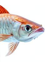 A fish with a long tail and a white body photo