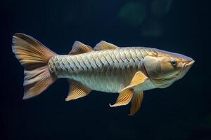 A large gold fish swimming in the water photo