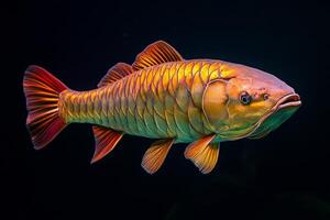 A large fish with orange and yellow fins photo