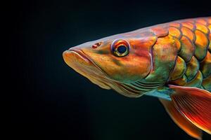 A close up of a fish with bright colors photo
