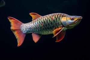 A colorful fish swimming in an aquarium photo