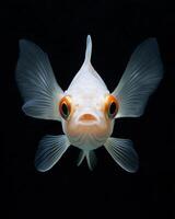A fish with big eyes and a black background photo