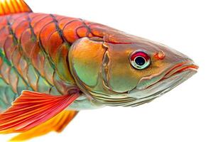 A colorful fish with long fins on a white background photo