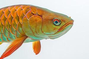 A fish with bright colors and a long tail photo