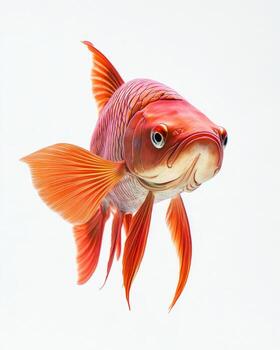 A red fish with large eyes is in the air photo