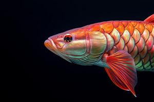 A red and orange fish with long fins photo