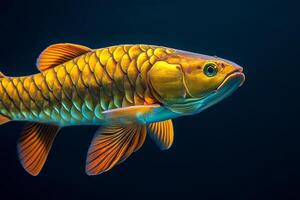 Golden carp fish in the aquarium photo