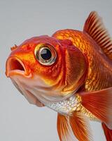 A close up of a fish with its mouth open photo