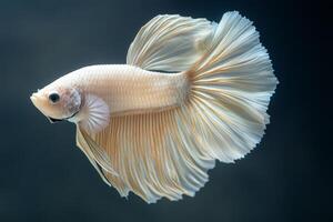 A siam fish with long tail on a dark background photo