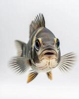 A fish with a long tail and a big mouth photo