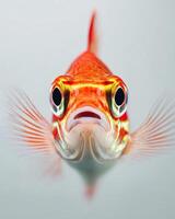 A close up of a fish with its mouth open photo