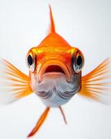 A close up of a fish with its mouth open photo
