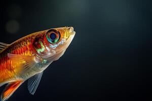 A close up of a fish with bright eyes photo