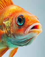 A close up of a fish with its mouth open photo