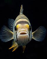 A fish with a mouth open photo