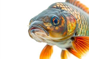 A fish with bright orange fins and a long tail photo