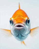 A close up of a fish with its mouth open photo