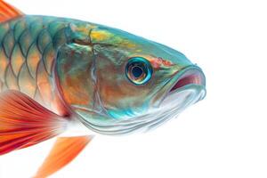 A fish with bright colors and a long tail photo