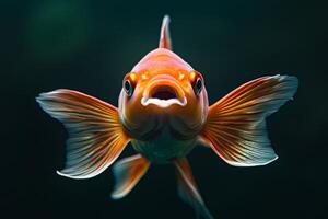 A close up of a fish with its mouth open photo
