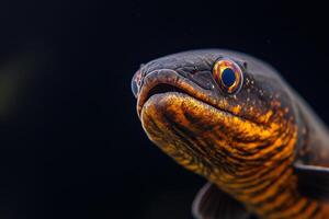 A close up of a fish with bright eyes photo