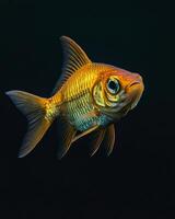 Golden fish swimming in the water photo